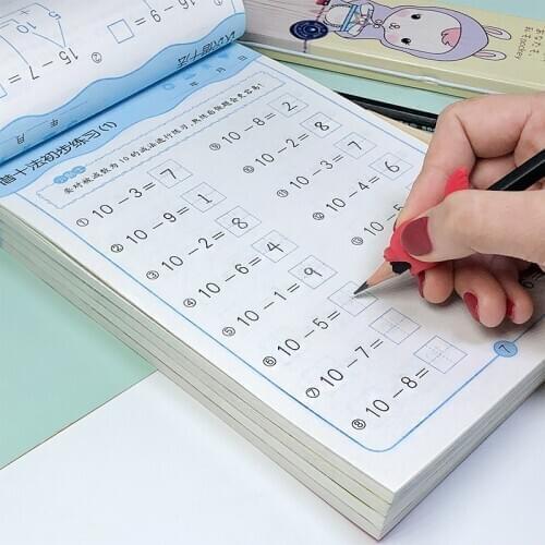 4 Books Children Mathematics exercises Book Learning Numbers Kindergarten Baby Kids Lettering Toy Math Skills Game Book Age 3-6