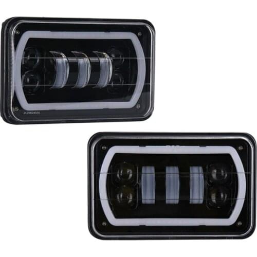 4x6 LED Headlight Sealed Beam Headlights with Amber Turn Signals for Freightliner Peterbilt Kenworth Trucks