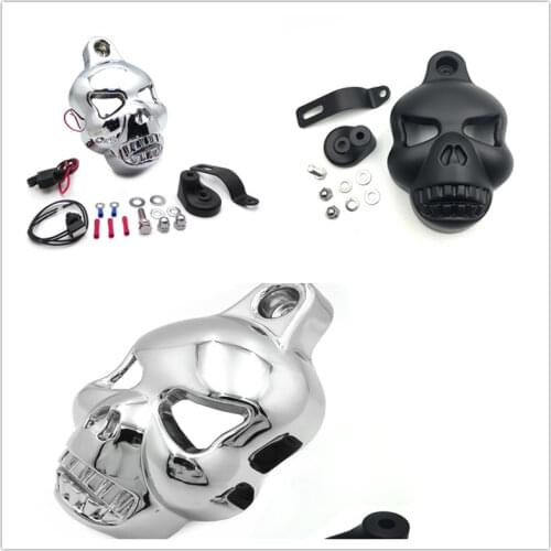 Aftermarket Free Shipping Motorcycle Parts LED Skull Cover For Harley Davidson With Stock 'Cowbell' Horn Cover And ALL V-RODS
