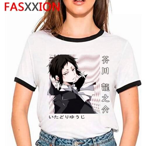 Bungou Stray Dogs clothes summer top female plus size streetwear 2021 tumblr ulzzang t shirt white t shirt vintage