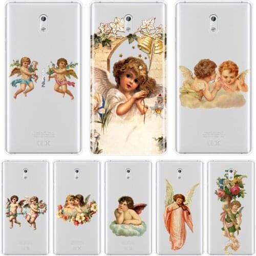 Phone Case For Nokia 7 Plus X6 Boy Girl Angel Baby Aesthetic Cute Kawaii Flower Soft Silicone Back Cover For Nokia 8 6 5 3 2 1