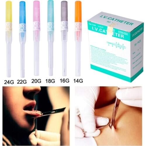 1-6pcs Body Piercing Catheter Needles Cannula Tool Kit Stainless Steel Sterilized Tattoo Needle for Lip Navel Nipple Piercings