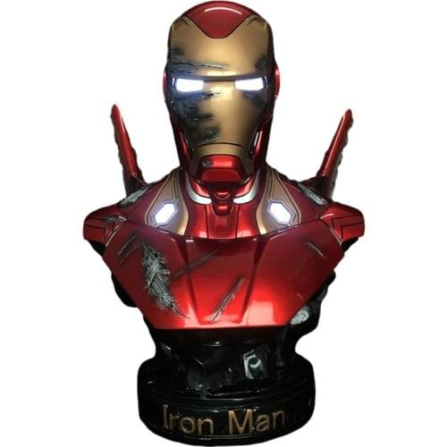 1/2 35cm Disney Marvel Legand Avengers Iron Man Figma MK50 Resin Model MK46 Statue Tony Stark Action Figure Toys For Children