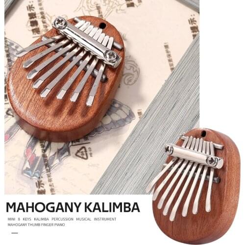 Quality Musical Instrumentos Musicales Mahogany Wood Mini 8 Keys Kalimba Musical Instrument Thumb Finger Piano Gift