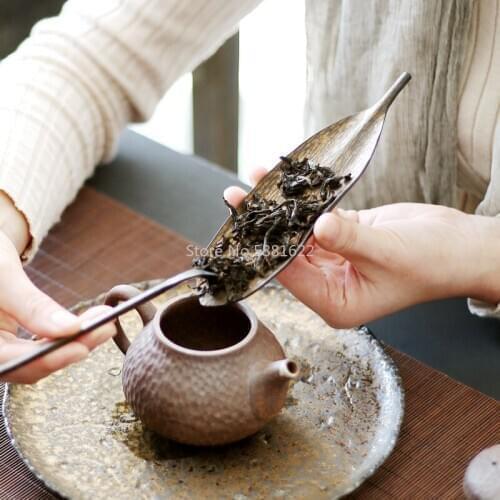 Coffee and tea accessories ceramic tea spoon leaf chinese kung fu tea tools