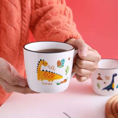 Cute Dinosaur Coffee Mugs Cartoon Ceramic Water Children Girl Milk Cup Breakfast Drinkware