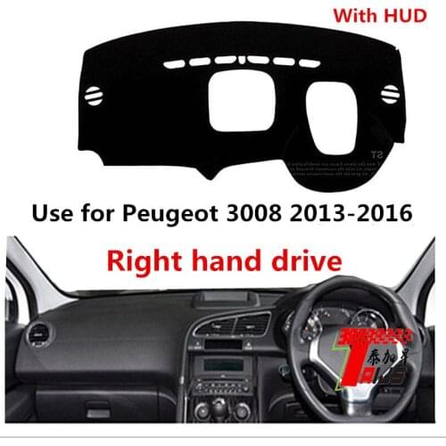 TAIJS Factory 3 Colors Car Dashboard Cover Mat Fit for Peugeot 3008 2013 2014 2015 2016 Right Hand Drive