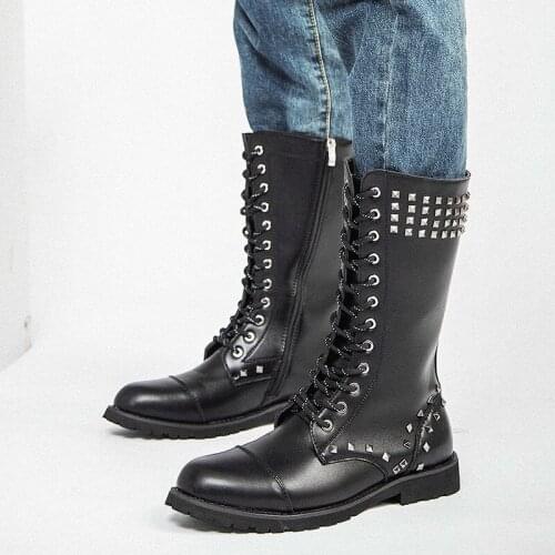 New Zip High-topboots Martin Boots Men Round Toe Mens Boots Fashion British Style Military Boots Leather Male