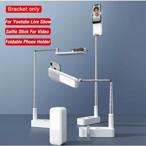 Desktop floor type multifunctional mobile phone live video rack short folding light storage fill retractable with stand H2B8