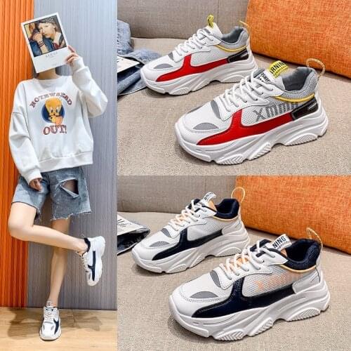 Dad Shoes Womens 2021 New Korean Style Female Student Womens Shoes Outer Wear Mesh Casual Sports White Shoes Women