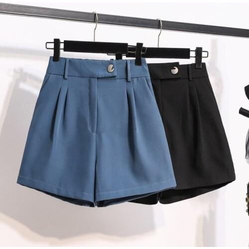 Spring And Summer 2021 New Style Fat Sister High Waist Wide Leg Shorts Loose And Thin Versatile Suit Hot Pants Female