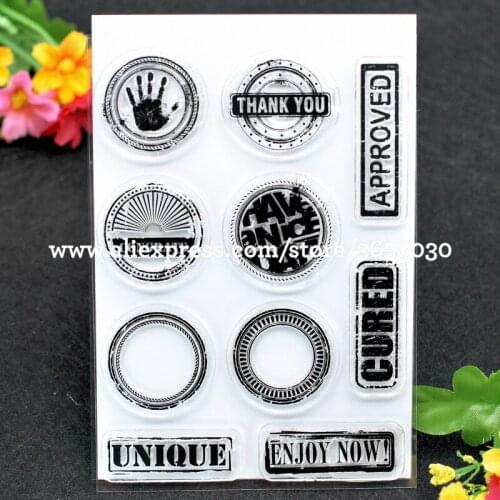 APPROVED ENJOY NOW THANK YOU UNIQUE Scrapbook DIY photo cards rubber stamp clear stamp transparent stamp 10x15cm 8071390