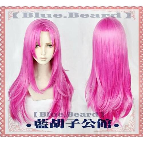 New Anime JOJOs Bizarre Adventure Diablo Long Curly Rose Pink Hair Cosplay Wig 80cm/31'' Party Hair Gifts