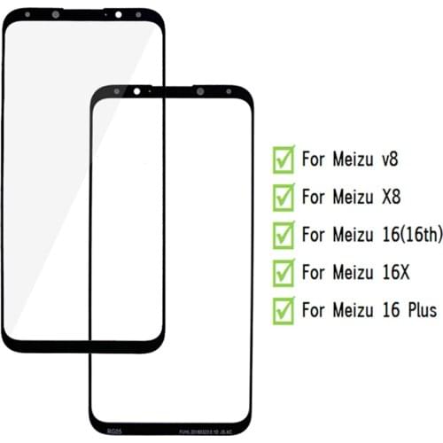 Front Panel For Meizu 16/th 16X v8 x8 PLUS Touch Screen TP Glass Cover Not LCD Display Sensor