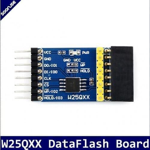Waveshare W25QXX DataFlash Board Serial Data Flash Module Support Standard/Dual/Quad SPI & QPI with W25Q128FV on board