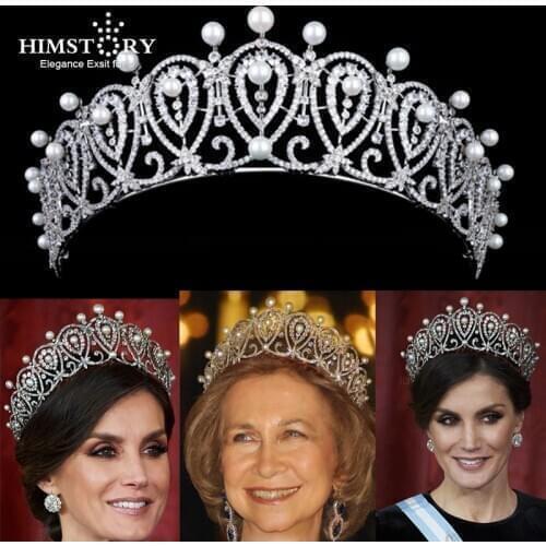 HIMSTORY European Royal Bride Princess Tiaras Crown 3A CZ Crystal Headband Jewelry Wedding Accessories Bridal Headdress