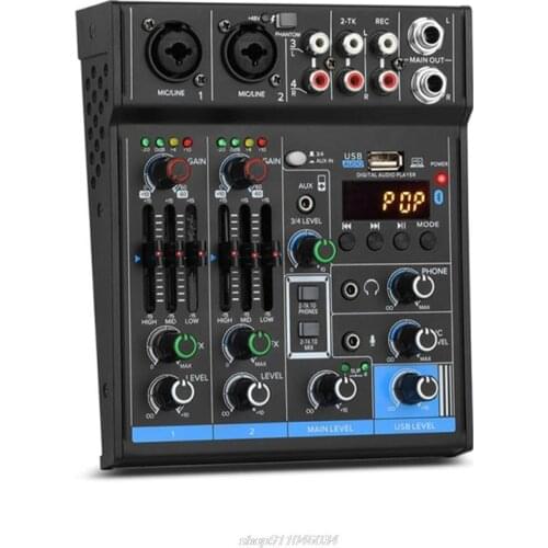 Professional Audio Mixe, Sound Board Console 4-Channel Digital USB Bluetooth-compatible DJ Controller 48V Power Jy22 21 Dropship