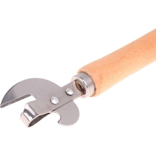 Stainless steel Professional Kitchen Tool Safety Hand-actuated Can Opener Side Cut Easy Grip Manual Opener Knife for Cans Lid