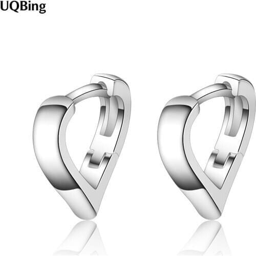 Simple Geometric Hollow Heart Shape Clip Earrings for Women Fashion Gifts Jewelry