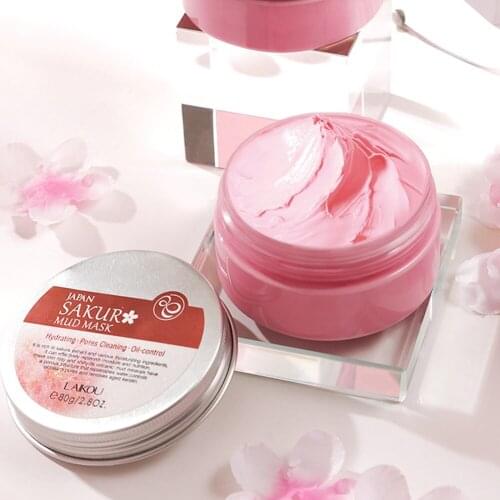Sakura Face Care Deep Cleansing Sakura Mud Mask & Whitening Face Serum & Sleeping Mask Cream For Acne Blackhead And Oily Skin