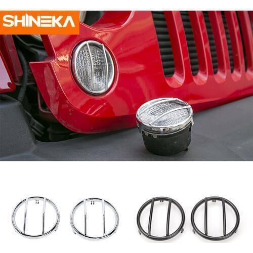 SHINEKA Car Styling Exterior Decoration Front Turn Signal Light Cover Trim Frame Fit for Jeep Wrangler JK 07-16