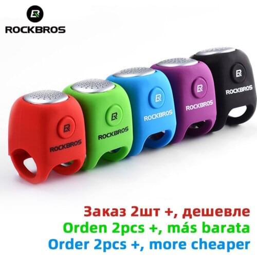 ROCKBROS Electric Cycling Bell 90 dB Horn Rainproof MTB Bicycle Handlebar Silica Gel Shell Ring Bike Bell Bicycle Accessories