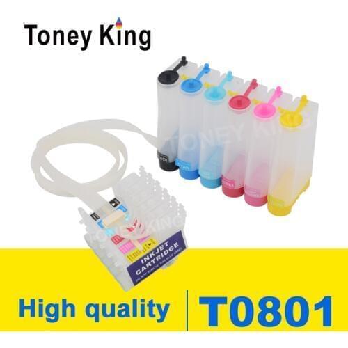 Toney King T0801 CISS Ink Supply System For Epson Stylus Photo P50 T59 R265 270 285 290 360 RX560 585 610 650 685 PX650W Printer
