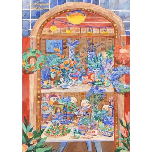 Fairy tale garden Flower Needlework Cross stitch 14CT Unprinted Embroidery kits Arts Cross-Stitching,DIY Handmade Home Decor