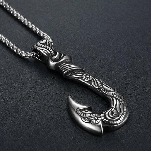 Vintage Boat Hook Mens Necklace Legend Pirate Pendant Mens Accessories Jewelry 2021 Necklace Trend