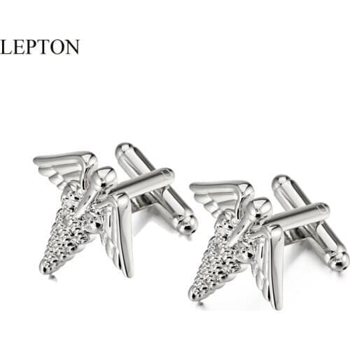 Hot Caduceus Medical Cufflinks For Men Classic Male Medical Student MD Physician Lepton Fashion trend Cufflink Drop Shipping