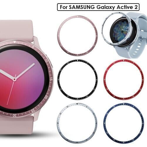 For Samsung Galaxy Watch active 2 40mm 44mm bezel ring protector Case cover Sport Adhesive Metal bumper Accessories active2 40