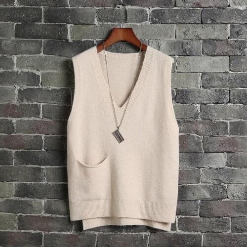 Woman Jacket Vest Womens Knitted Womens Autumn Clothing Loose-Fitting Sleeveless Shirt Coat Chaleco Mujer