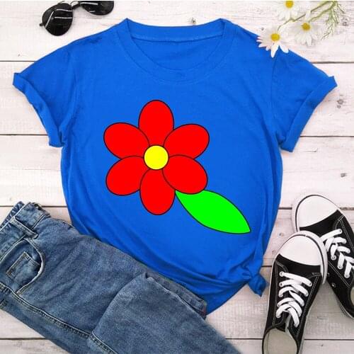 Flower Women T-shirts 90s Printing Summer Autumn Print Lady Womens Stylish T Top Shirt Girl Tee T-Shirt TX9329