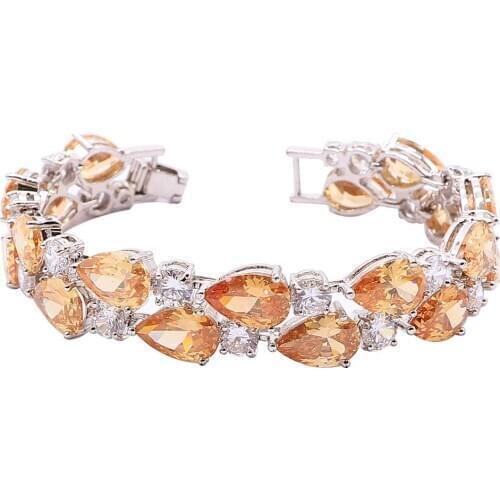 Luxurious Zircon 925 Silver Bracelet for Women Party Wedding Birthday Jewelry