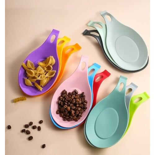 1-2Pcs Silicone Spoon Rest Pad Heat Resistant Spatula Spoon Fork Mat Shelf Pot Clips Holder Drink Glass Coaster Kitchen Utensils