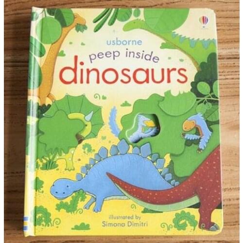 Usborne Peep Inside dinosaurs 1 PC English Educational Picture Books Baby Early Childhood gift For Children libros