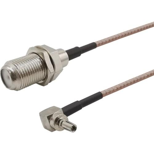 1Pcs Right Angle CRC9 Male Plug to F Type Female Jack RG316 Pigtail Cable for Modem 10cm 15cm 20cm 30cm 50cm