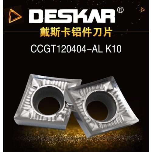 10pcs of CCGT120404-AL K10/CCGT120408-AL K10 inserts, to cut copper and Aluminium, DESKAR brand, high quality