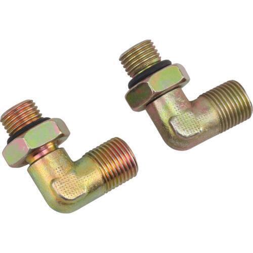2 piece 90° Elbow Fitting fuel filter hose 9/16-18UNF with O-ring