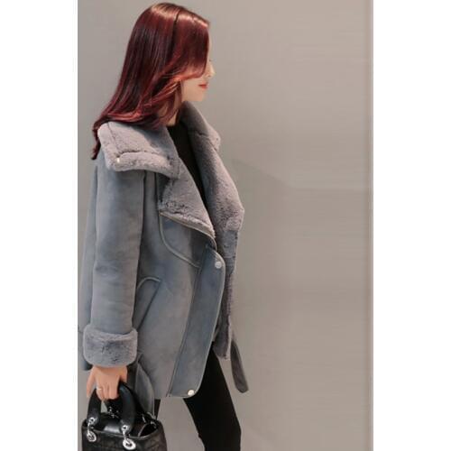 2018 Fashion Thicken Warm Cotton Jackets For Women Deerskin Jackets Winter Girls Short Lamb Deerskin Coats Outwear FP1378