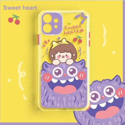 ASINA TPU Case For iPhone 11 12 Pro XR XS Max Soft Transparent Couple Cover For iPhone 6 7 8 Plus SE 2020 Cartoon Clear Cases