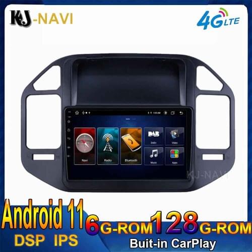 6G 128G DSP Android 11 Auto Radio For Mitsubishi Pajero V73 V68 2008-2011 Car Multimedia Player Navi GPS Stereo Navigation BT