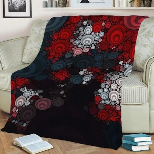 Abstract Geometric Pattern 3D Printed Velvet Plush Throw Fleece Blanket Bedspread Sherpa Blanket Home Decora