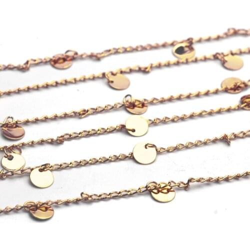 Pure Copper Chain Clavicle Chain Jewelry Accessories Handmade DIY Necklace Bracelet Chain with Wafer Material crafts jewelry
