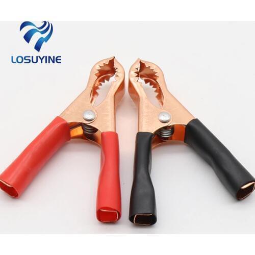 IMC hot 4 pcs Copper Plated Insulated Car Battery Clips Alligator Clamps 50A 2Red+2Black