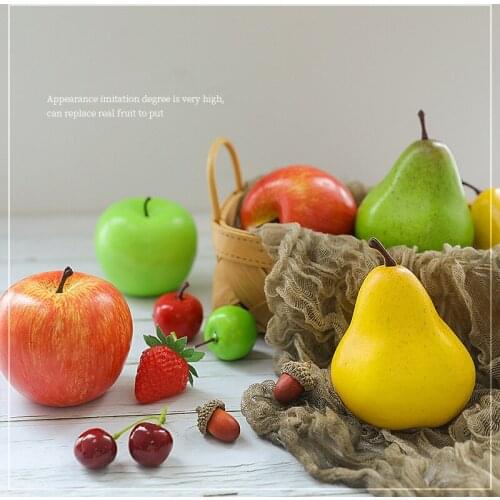 Artificial Apple Fake Fruit Home Decoration Simulation Orange Ornament Craft Food Photography props New