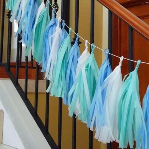 Pack of 5 pcs Tissue Paper Tassel Garland DIY Wedding Decorations Event Pack Decoration 14 inch long
