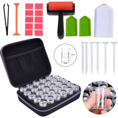 5D Diamond Painting Storage Box 60-Slot Diamond Painting Accessories Tools Jewelry Bead Storage Jar Ring Sparkling rhinestones