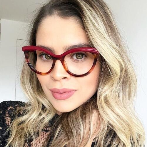 Round Glasses Clear Transparent Women Fashion cat eye of cat Optics spectacles light Big frame eyeglass frames for women Retro