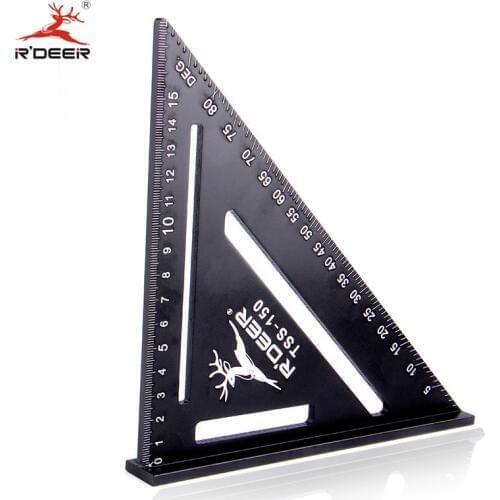 RDEER 150mm Angle Ruler Aluminun Alloy Triangle Ruler For DIY Home Builders Artists Woodworking Measuring Tools
